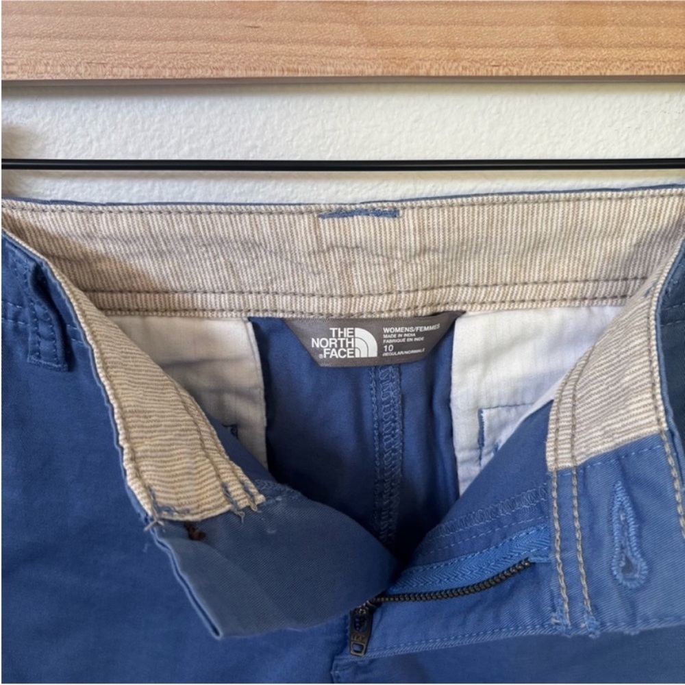 North Face Bermuda Shorts Outdoor Hiking Casual Relaxed Fit Cotton Blue Size 10 - Picture 3 of 7